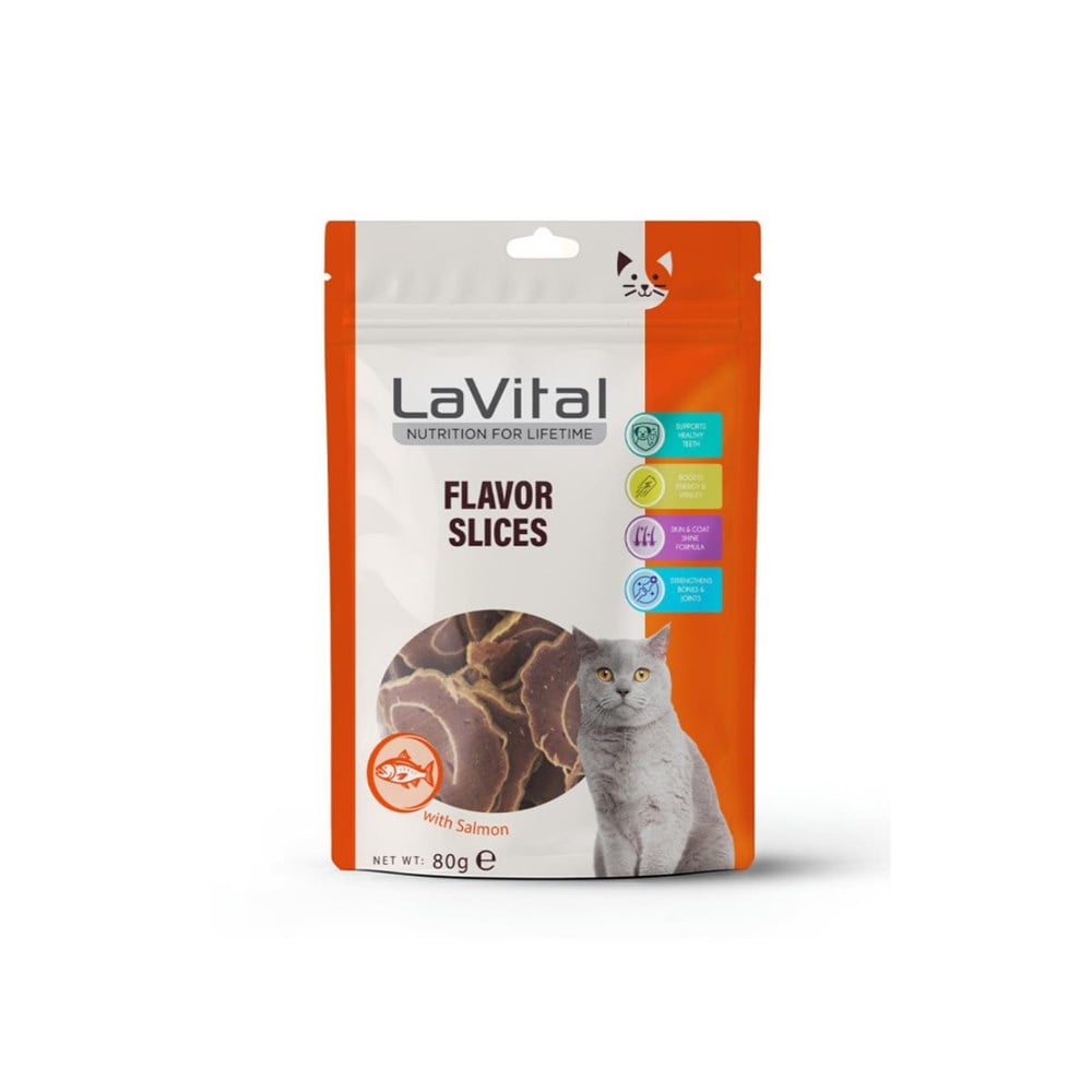LaVital Flavor Slices Somonlu Suşi Dilimleri Kedi Ödül Maması 80gr