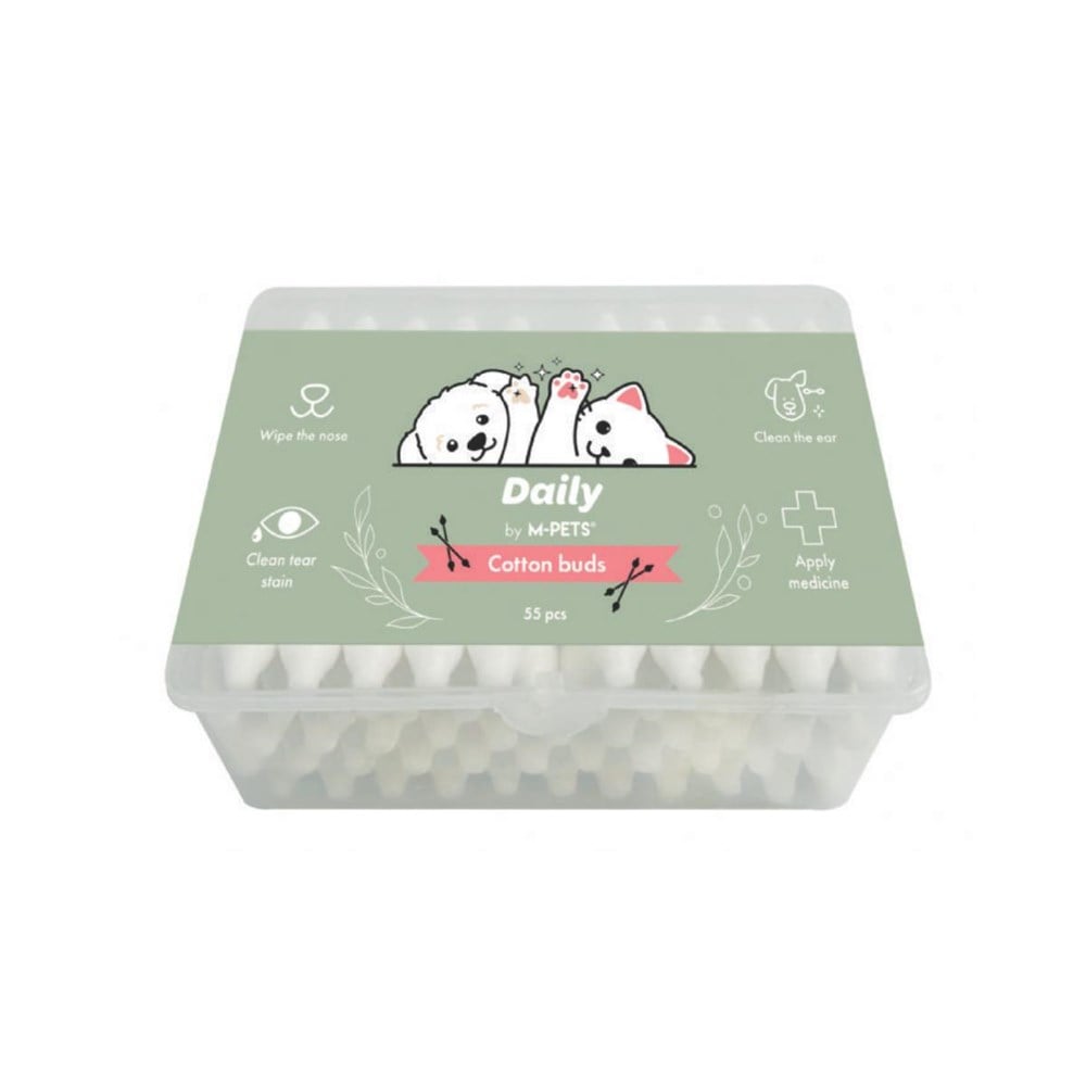 M-PETS DAILY KULAK BURUN GÖZYAŞI TEMİZLME PAMUĞU 55Lİ