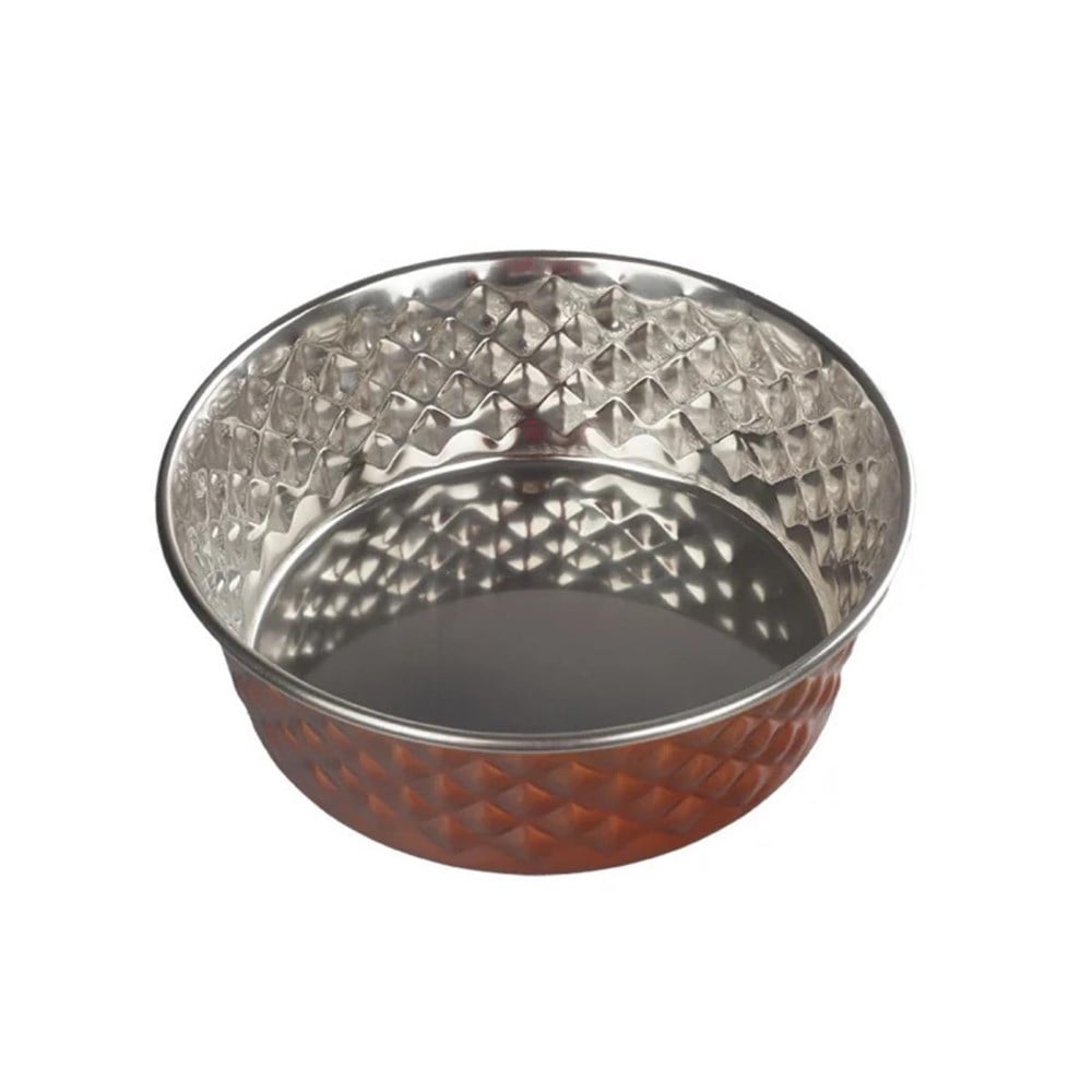 Oripet Elmas Desen Gold Çelik Mama Kabı 17.5cm