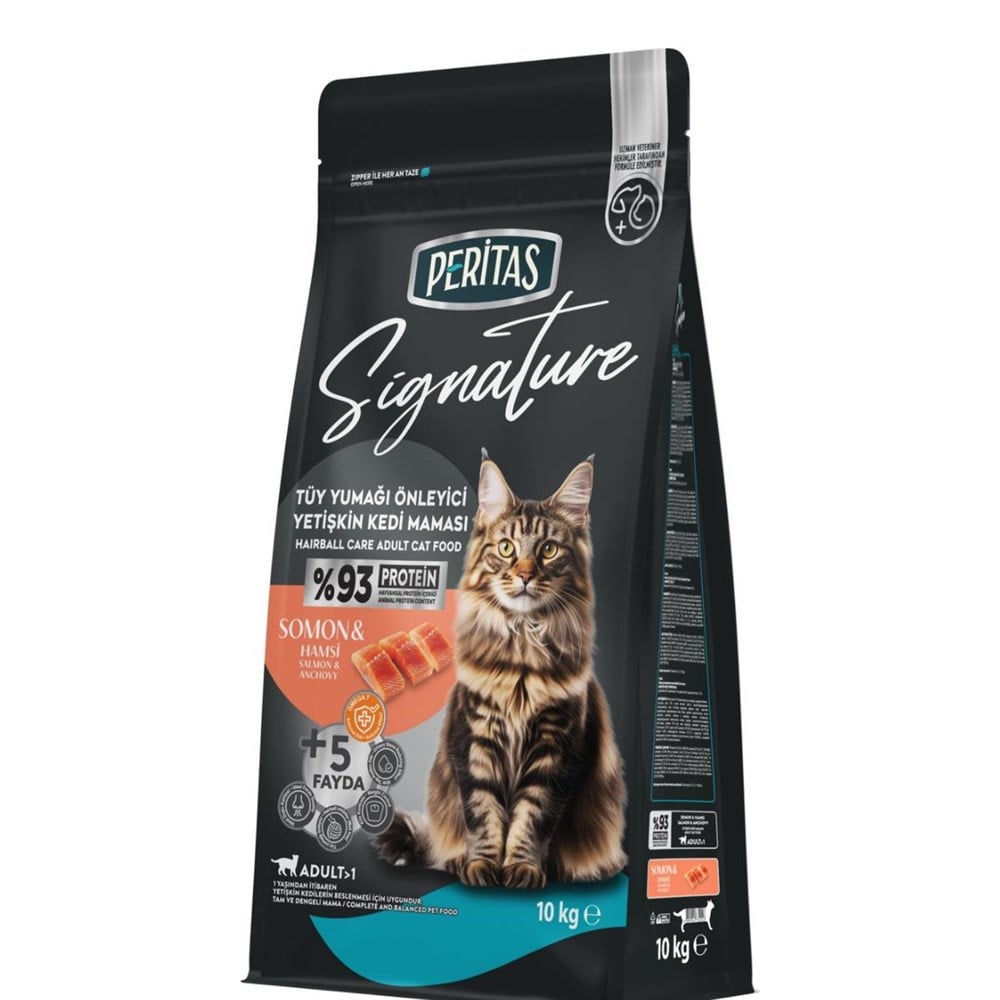 Peritas Signature Somonlu Yetişkin Kedi Maması Tüy Yumağı Önleyici 10 kg