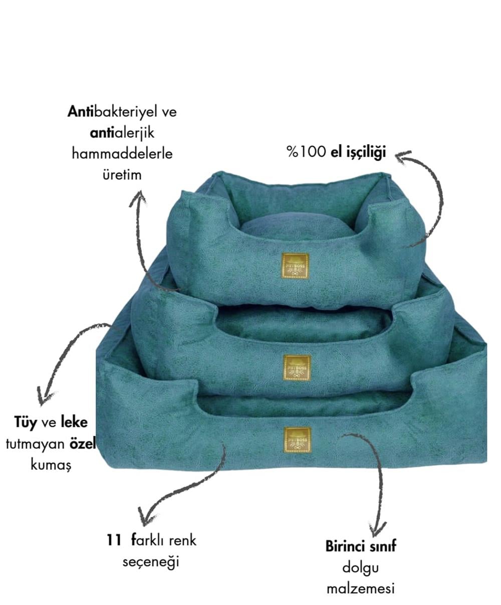 PET BOSS COMFORT TURKUAZ MAVİSİ LARGE YATAK