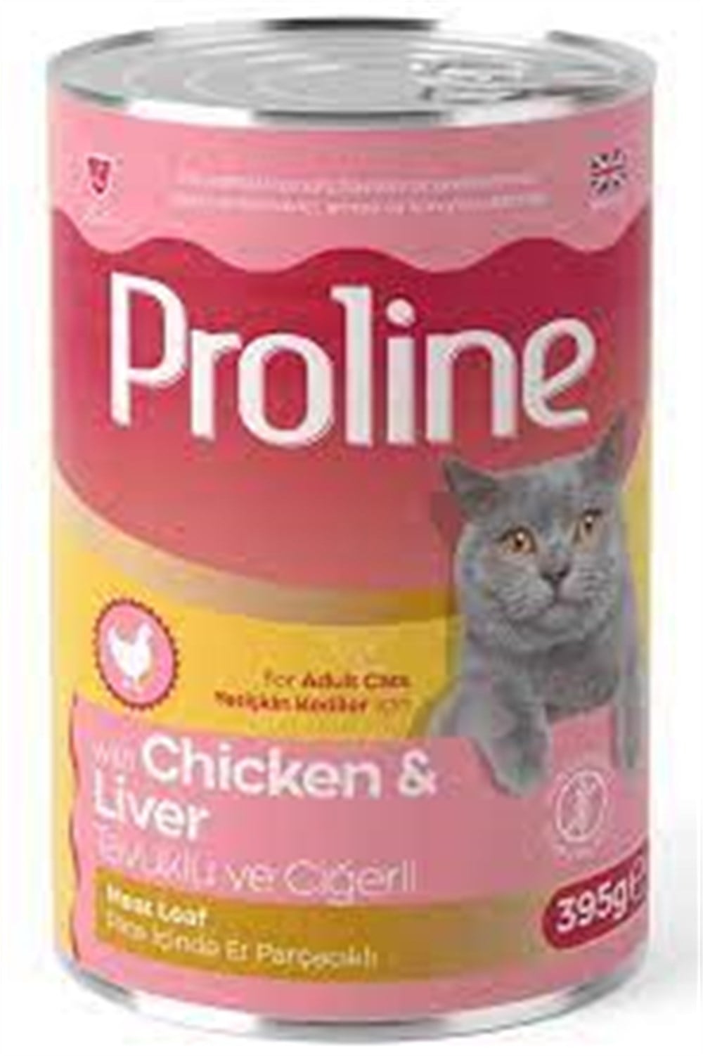 PROLİNE TAVUKLU VE CİĞERLİ KEDİ KONSERVESİ 395 GR