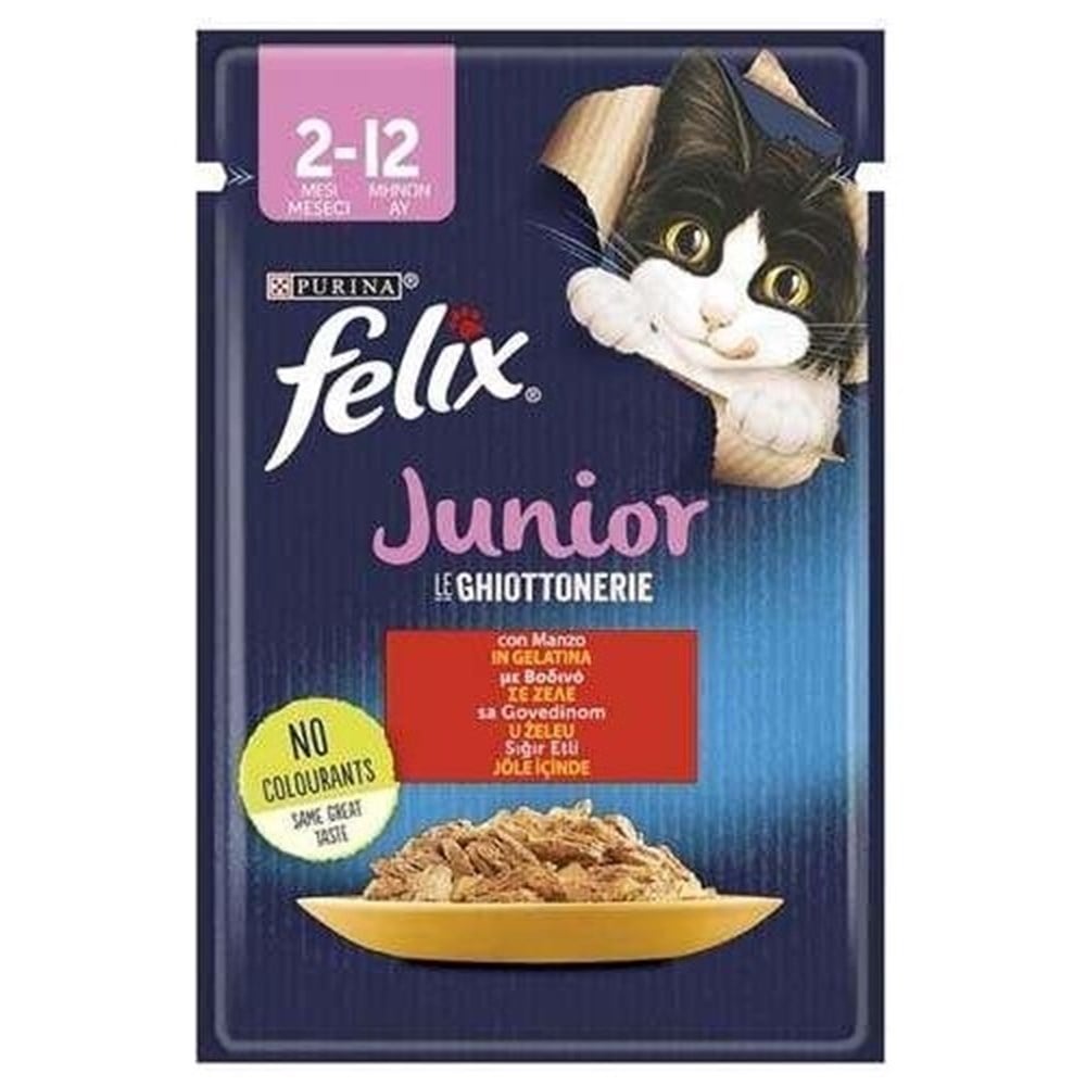 Purina Felix Sığır Eti Yaş Yavru Kedi Maması 85 Gr