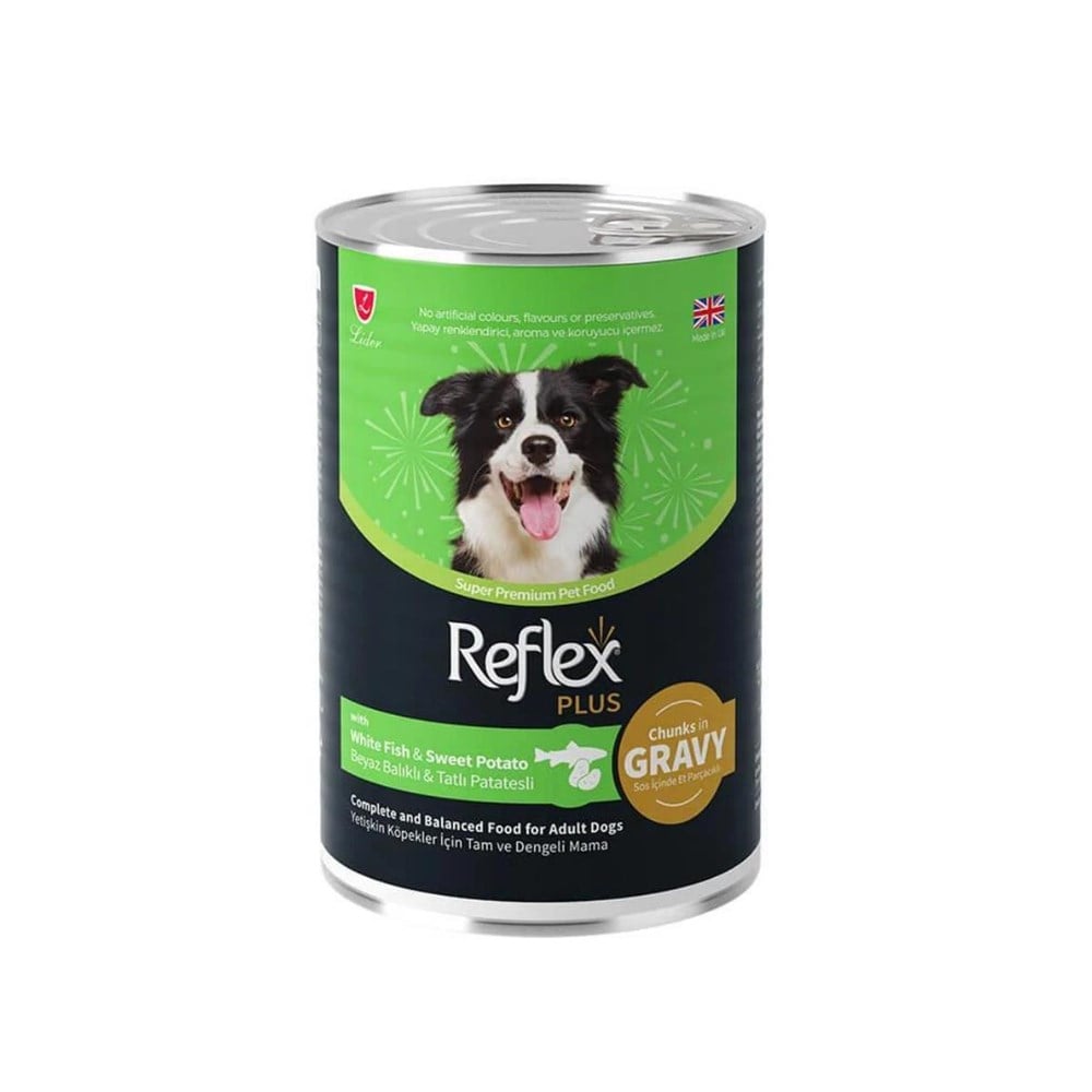Reflex Plus Soslu Balıklı Patatesli Köpek Konservesi 400 Gr