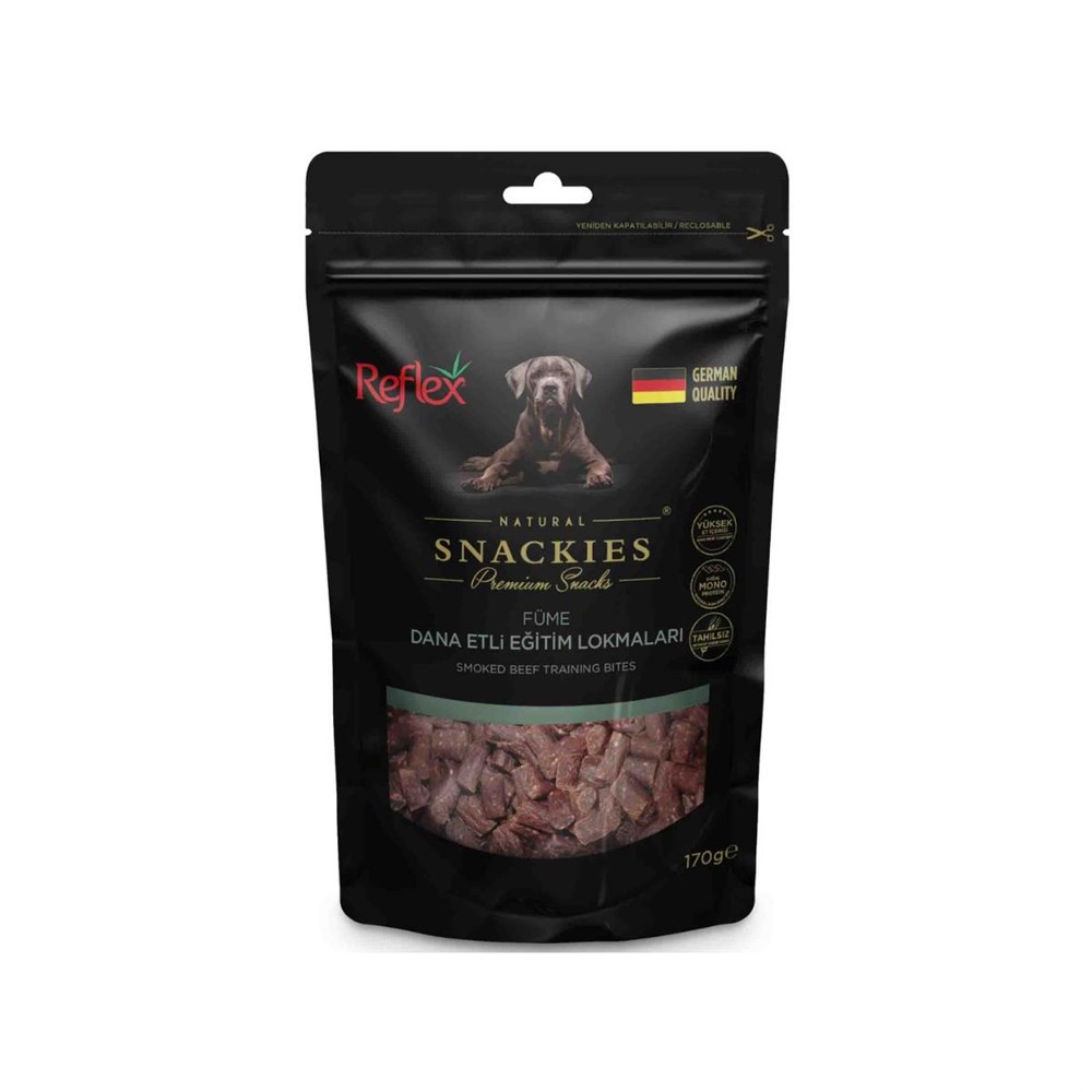 Reflex Reflex Snackies Füme Dana Etli Eğitim Lokmaları Köpek Ödül Maması 170gr En Ucuz Fiyatları ve Özellikleri