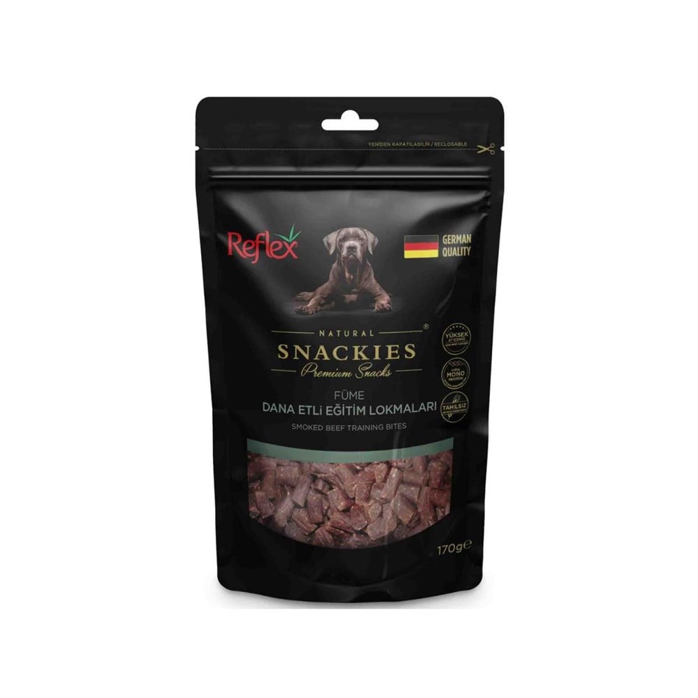 Reflex Reflex Snackies Füme Dana Etli Eğitim Lokmaları Köpek Ödül Maması 170gr En Ucuz Fiyatları ve Özellikleri