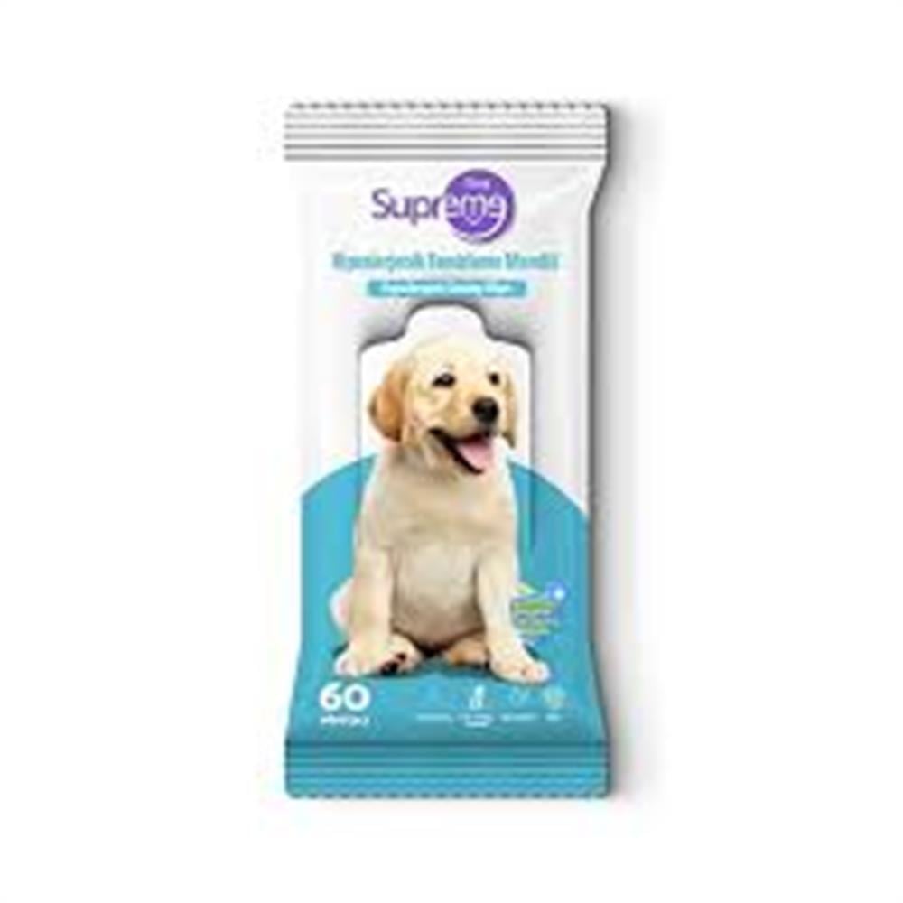 SPREME DOG HİPOALERJENİK TEMİZLEME MENDİLİ 60 ADET