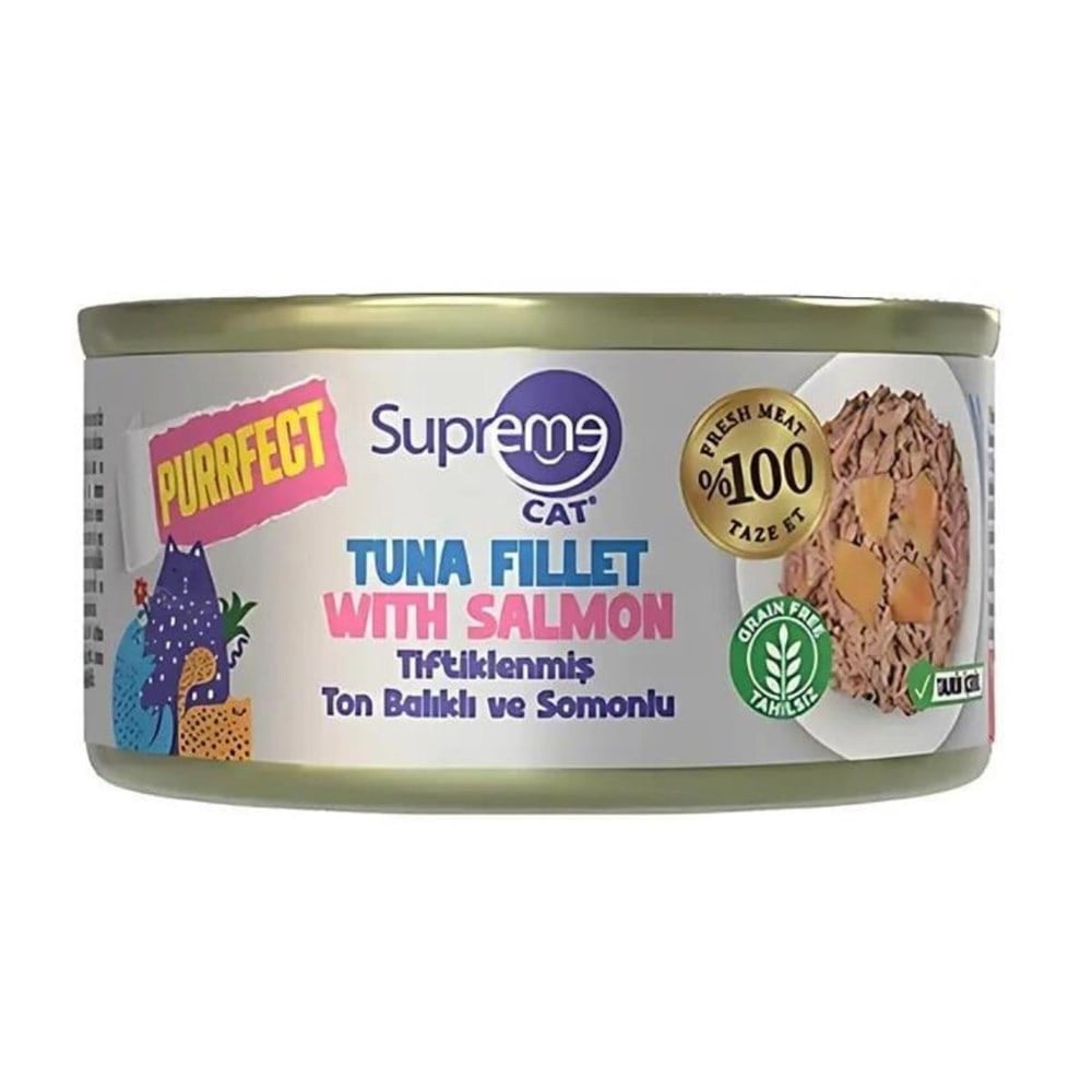 Supreme Tiftiklenmiş Ton Balıklı ve Somonlu Kedi Maması 70gr