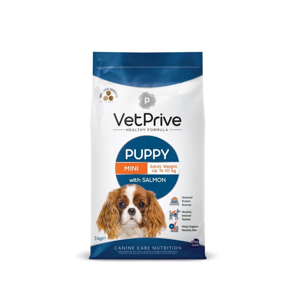 Vet Prive Mini Puppy Salmon Yavru Köpekler için Somonlu Mama 3 Kg