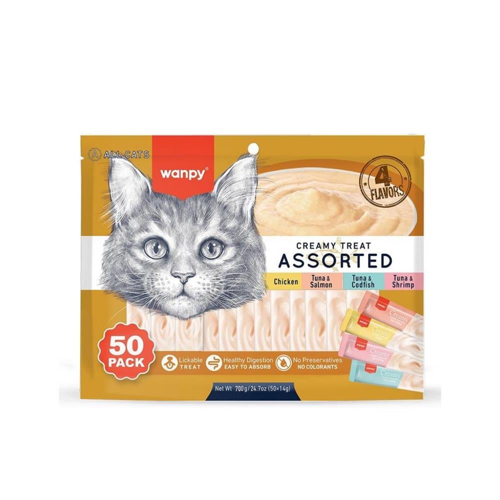 Wanpy Karışık 4 Lezzetli Krema Kedi Ödülü 50*14 gr