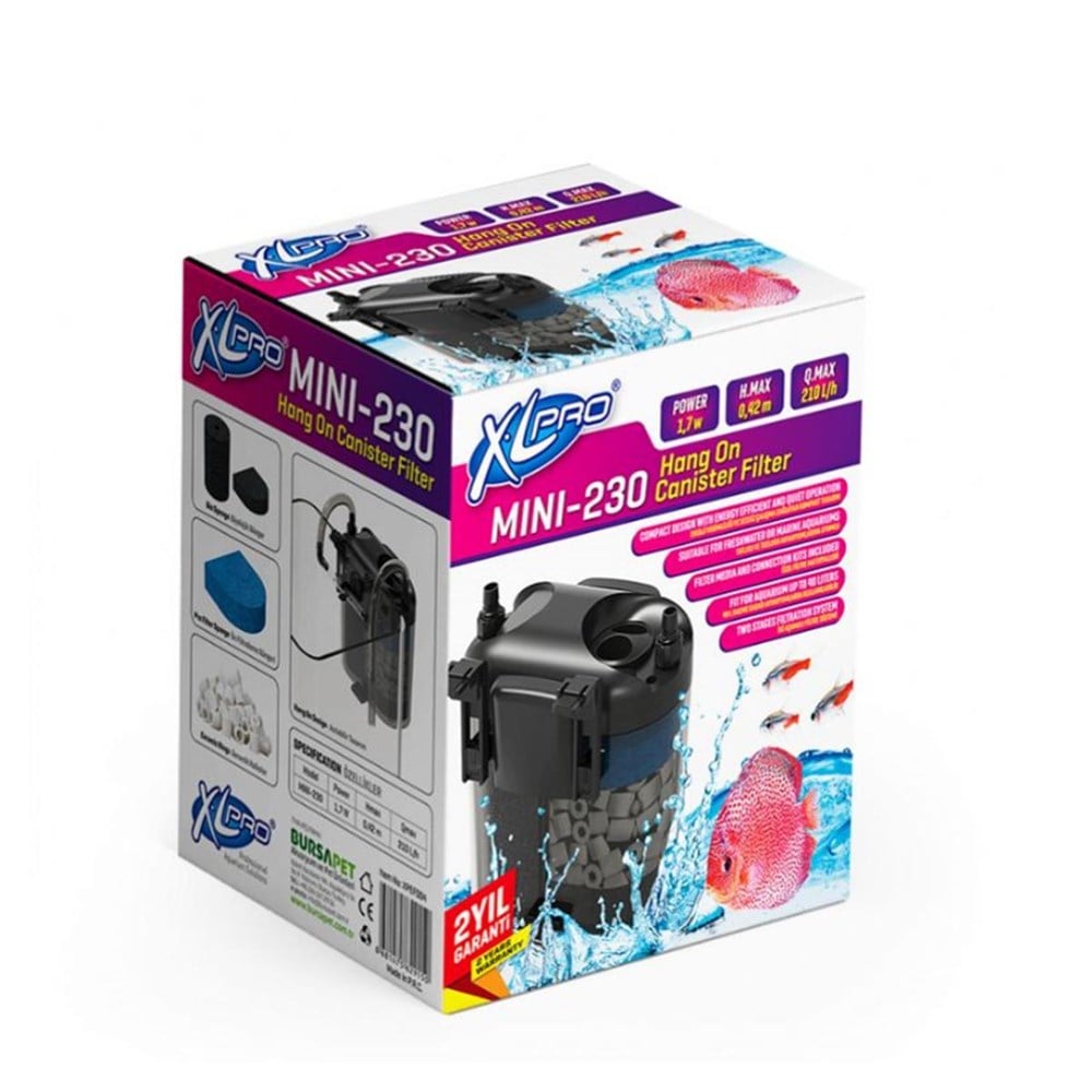 XLPRO MINI-230 MİNİ DIŞ FİLTRE 210L/H (DOLU)