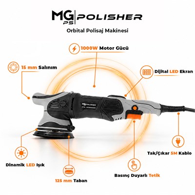 MG PS ORBİTAL POLİSAJ  MAKİNESİ 1000W 125MM