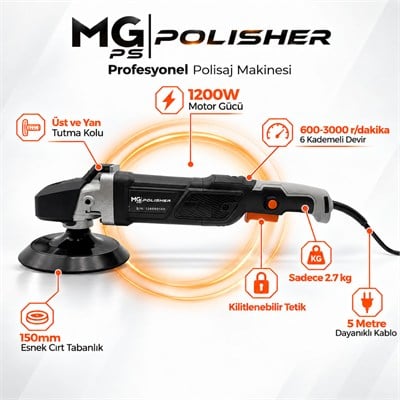 MG PS ROTARY POLİSAJ MAKİNESİ 1200W 