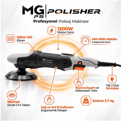 MG PS YÜKSEK TORKLU ROTARY POLİSAJ MAKİNESİ RX PRO 1200W