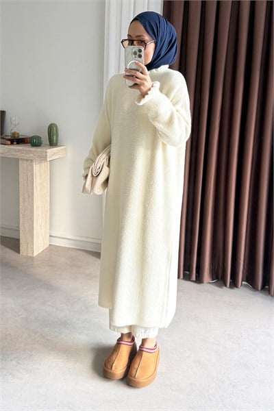Angora Elbise - Beyaz