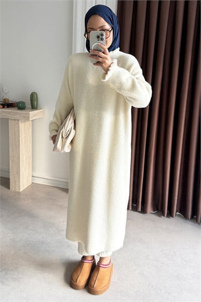 Angora Elbise - Beyaz
