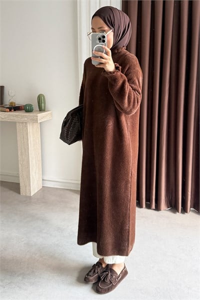 Angora Elbise - Kahverengi