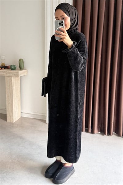 Angora Elbise - Siyah