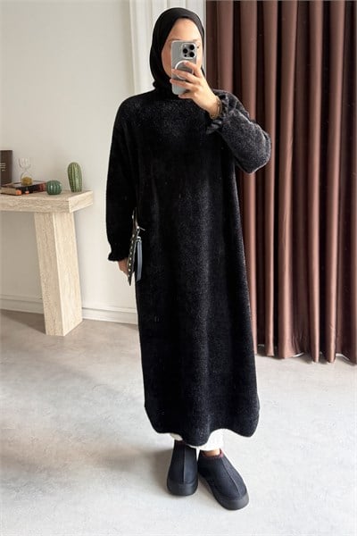 Angora Elbise - Siyah