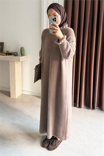 Angora Elbise - Vizon