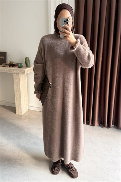 Angora Elbise - Vizon