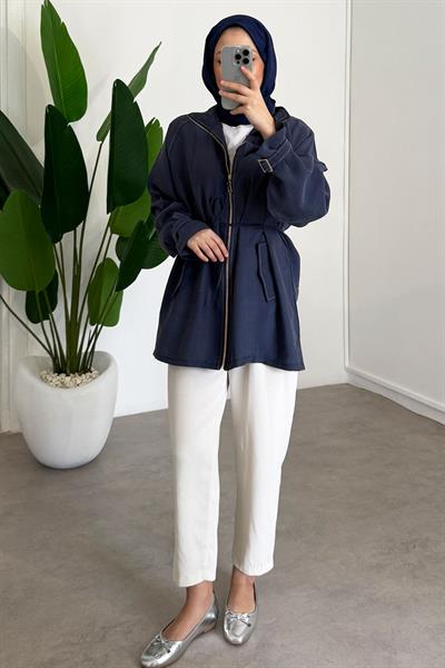 Apolet Detaylı Ceket - Lacivert