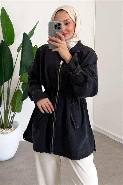 Apolet Detaylı Ceket - Siyah