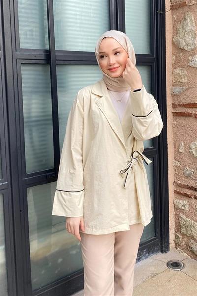 ARABİYELİ CEKET 9-51607  - BEJ