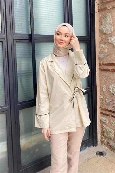 ARABİYELİ CEKET 9-51607  - BEJ