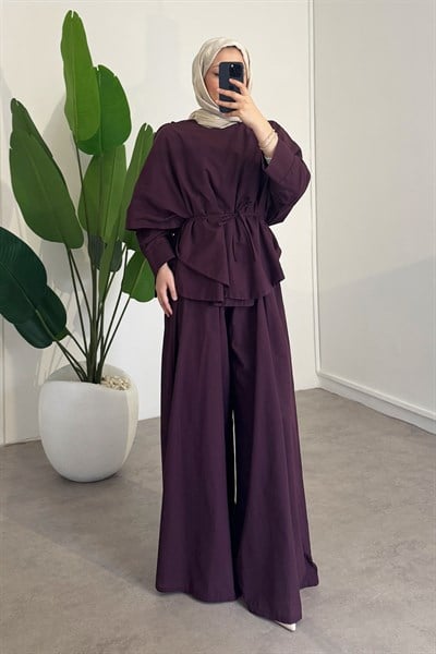 Asimetrik Vual Takım - Bordo