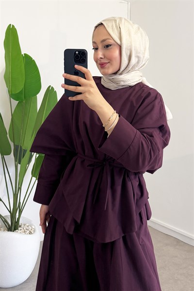 Asimetrik Vual Takım - Bordo