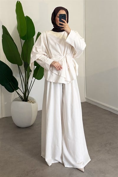 Asimetrik Vual Takım - Ekru