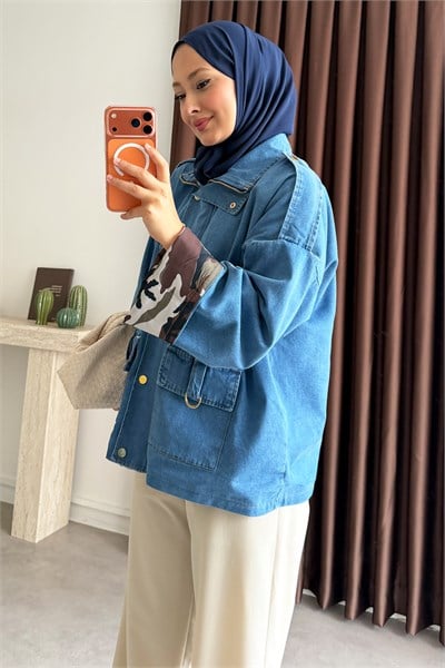 Astarlı Denim Ceket - Açık Kot