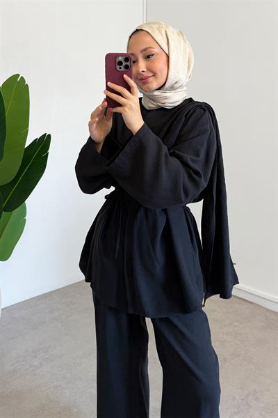 Atkılı Modal Takım - Siyah