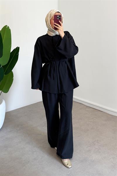 Atkılı Modal Takım - Siyah