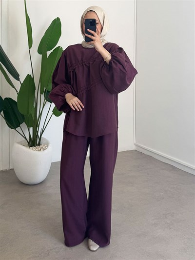 Bagcıklı Modal Takım - Bordo