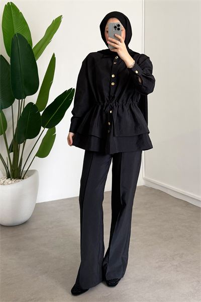 Bağlama Detaylı Takım | Siyah