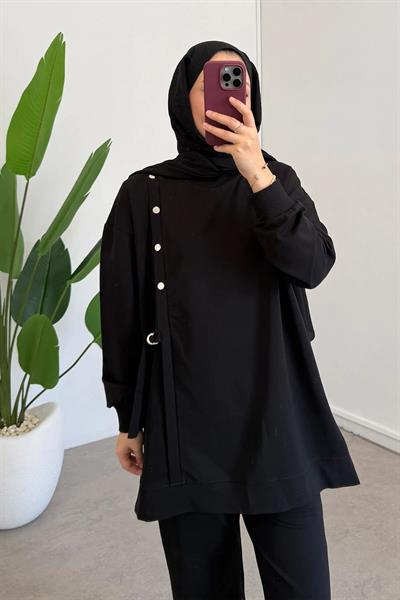 Bağlama Detaylı Takım - Siyah