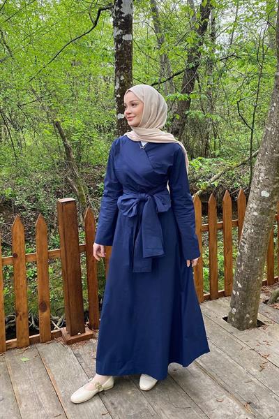 BAGLAMALI ELBİSE 31-2255 - LACİVERT