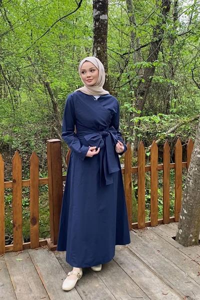 BAGLAMALI ELBİSE 31-2255 - LACİVERT