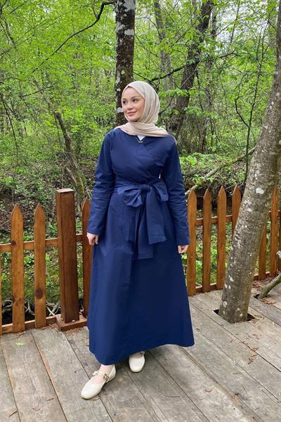 BAGLAMALI ELBİSE 31-2255 - LACİVERT