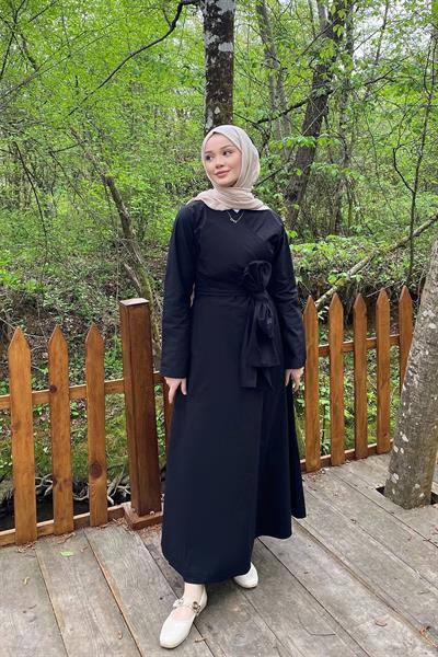 BAGLAMALI ELBİSE 31-2255 - SİYAH