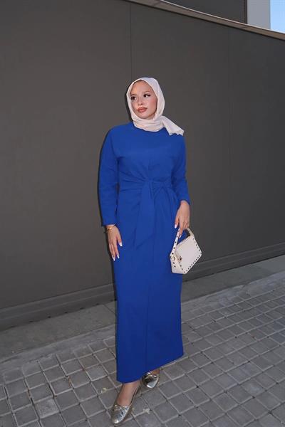 Baglamalı Elbise 4-6680- LACİVERT