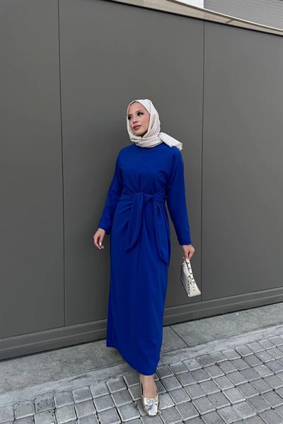 Baglamalı Elbise 4-6680- LACİVERT