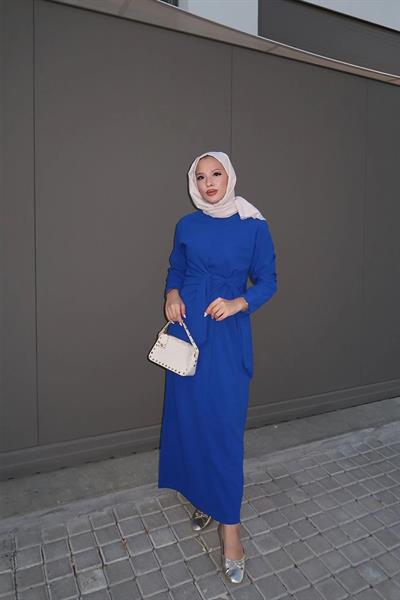 Baglamalı Elbise 4-6680- LACİVERT