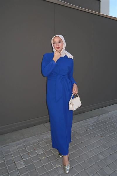 Baglamalı Elbise 4-6680- LACİVERT