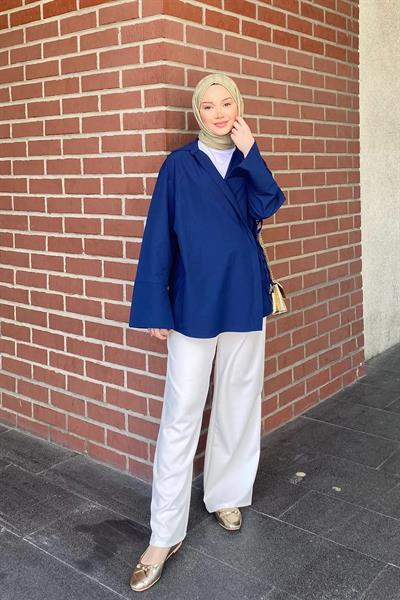 BAGLAMALI GÖMLEK 31-2265 - LACİVERT