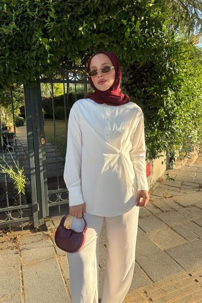 BAGLAMALI GÖMLEK 67-1232 - BEYAZ