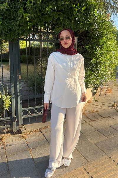 BAGLAMALI GÖMLEK 67-1232 - BEYAZ