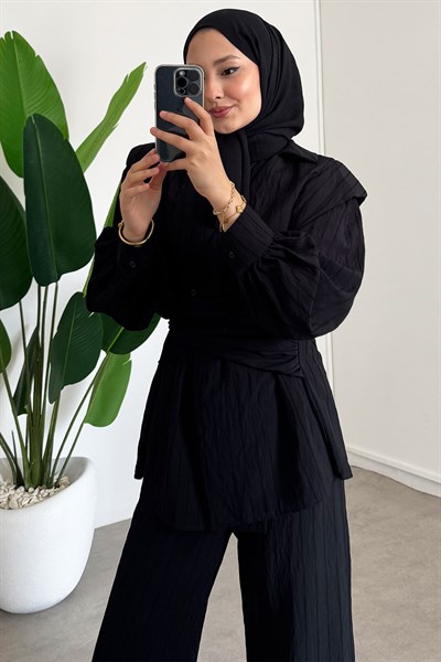 Bağlamalı Takım  - Siyah 